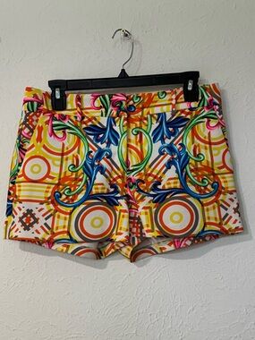 Zoa New York Tailored Graphic Print Pockets Multi-Color-Shorts Size M